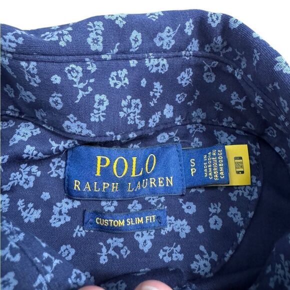 Ralph Lauren Men's Slim Fit Soft-Touch Polo in Tossed Navy Floral Size Small - Picture 8 of 9